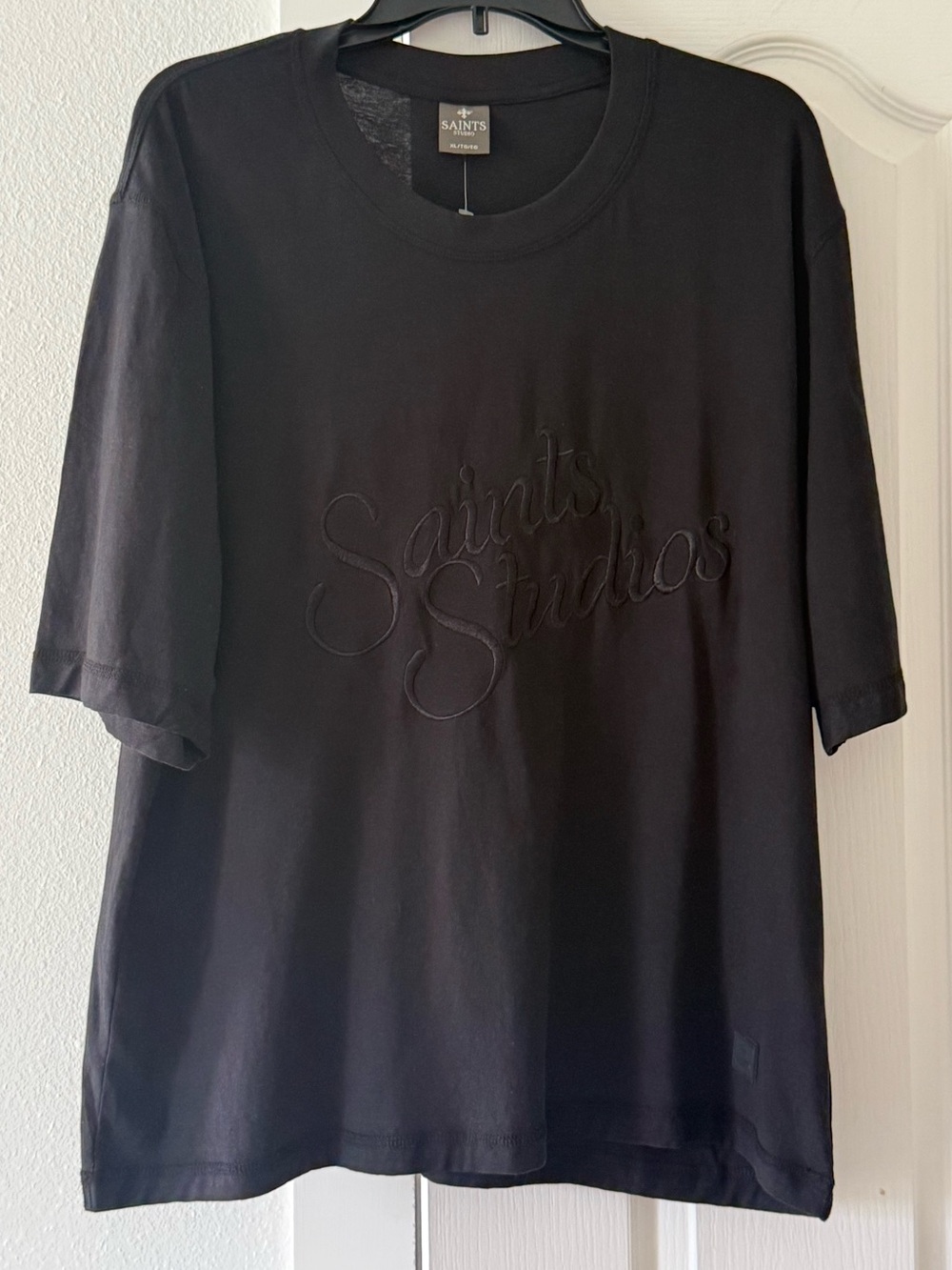 Saints Studio Black Embroidered Logo T-Shirt XL NWT Streetwear